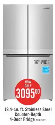 The Brick KitchenAid 36 19.4 Cu. Ft. French-Door Refrigerator - Stainless Steel - KRQC506MPS offer