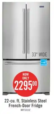 The Brick Maytag 33 22 Cu. Ft. French-Door Refrigerator - Fingerprint Resistant Stainless Steel - MRFF5033PZ offer