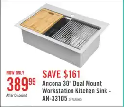 The Brick Ancona 30 Dual Mount Workstation Kitchen Sink - AN-33105 offer