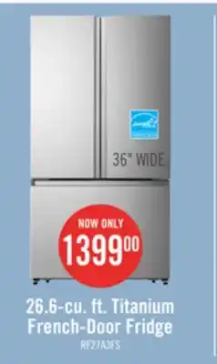 The Brick Hisense 36 26.6 Cu. Ft. French-Door Refrigerator - Titanium - RF27A3FSE offer