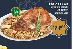 Marché Adonis LEG OF LAMB SERVED WITH RICE WITH MEAT AND NUTS AND GRAVY SAUCE offer