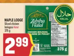 Marché Adonis MAPLE LODGE Sliced chicken bologna Halal offer