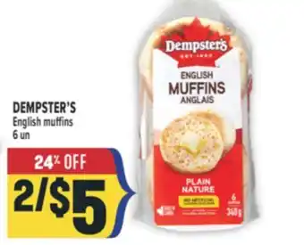 Marché Adonis DEMPSTER'S English muffins offer