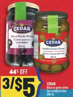 Marché Adonis CEDAR Black or green olives offer