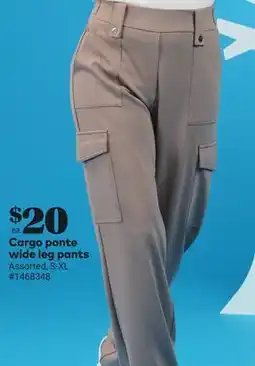 Giant Tiger Cargo Ponte Wide Leg Pants offer