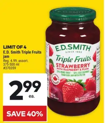 Giant Tiger E.D. Smith Triple Fruits jam offer