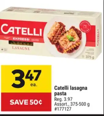 Giant Tiger Catelli Lasagna Pasta offer