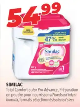 Familiprix SIMILAC Pro-Advance or Total Comfort Powdered infant formula, 837 g or 859 g offer