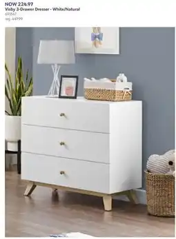 Babies 'R' Us Visby 3-Drawer Dresser - White/Natural offer