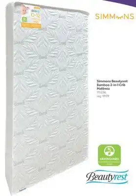 Babies 'R' Us Simmons Beautyrest Bamboo 2-in-1 Crib Mattress offer