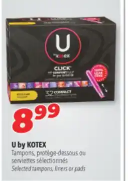 Familiprix U by Kotex Click with Comfortflex compact unscented tampons regular 32un offer