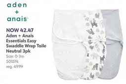 Babies 'R' Us Aden + Anais Essentials Easy Swaddle Wrap Toile Neutral 3pk offer