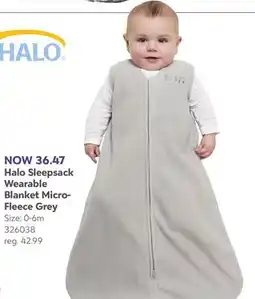 Babies 'R' Us Halo Sleepsack Wearable Blanket Micro- Fleece Grey offer