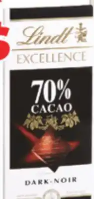 Familiprix Lindt Excellence dark chocolate 70% cacao 100g offer