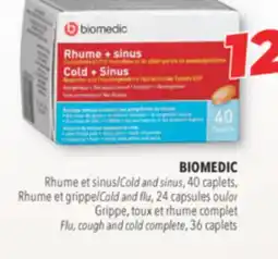 Familiprix BIOMEDIC Cold and flu, 24 capsules or Flu, cough and cold complete offer