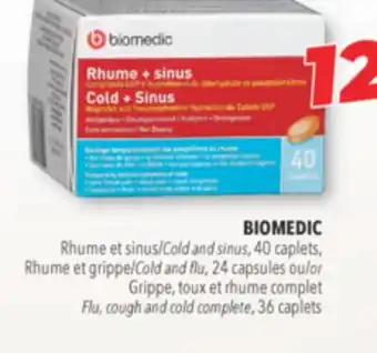 Familiprix BIOMEDIC Cold and flu, 24 capsules or Flu, cough and cold complete offer