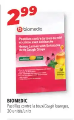 Familiprix Biomedic honey lemon with echinacea herb cough drops 20un offer