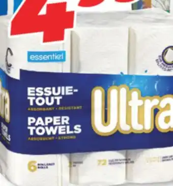 Familiprix Essentiel Ultra absorbent strong paper towels 6 rolls offer