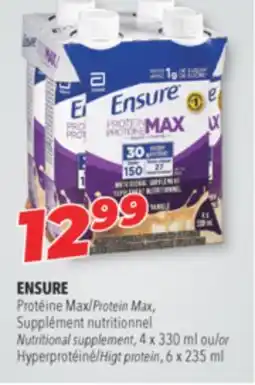 Familiprix Ensure Protein Max nutritional supplement Vanilla 4x330ml offer