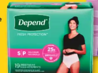 Familiprix Depend Fresh Protection women's incontinence underwear Small 19un offer