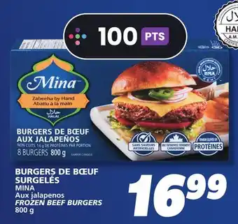 IGA MINA FROZEN BEEF BURGERS offer