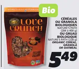 IGA NATURE'S PATH ORGANIC CEREAL, GRANOLA OR OATMEAL offer