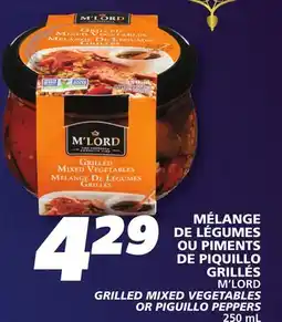 IGA M'LORD GRILLED MIXED VEGETABLES OR PIGUILLO PEPPERS offer