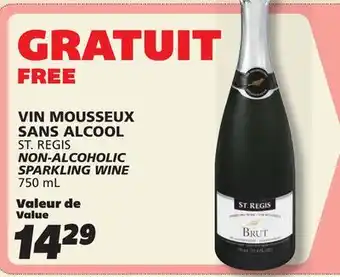 IGA ST. REGIS NON-ALCOHOLIC SPARKLING WINE offer