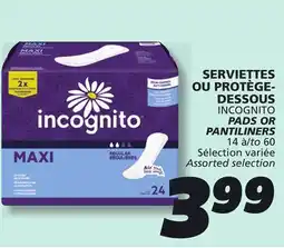 IGA INCOGNITO PADS OR PANTILINERS offer