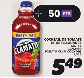 IGA MOTT'S CLAMATO TOMATO CLAM COCKTAIL offer