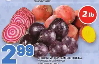 Metro BETTERAVES ROUGES, JAUNES OU CHIOGGIA | RED, YELLOW OR CHIOGGIA BEETS offer