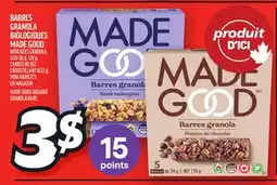 Metro BARRES GRANOLA BIOLOGIQUES MADE GOOD | MADE GOOD ORGANIC GRANOLA BARS offer