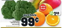 Metro COURONNE DE BROCOLI | BROCCOLI CROWN OR SEEDLESS NAVEL ORANGE OR LARGE RED MANGO offer