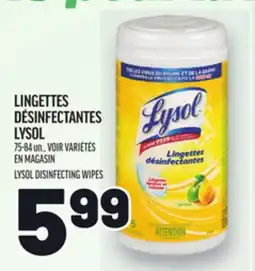 Metro LINGETTES DÉSINFECTANTES LYSOL | LYSOL DISINFECTING WIPES offer