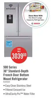 The Brick Bosch 26 Cu. Ft. 500 Series French-Door Refrigerator - B36FD50SNS offer