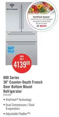 The Brick Bosch 800 Series 21 Cu. Ft. French-Door Refrigerator - B36CL80SNS offer