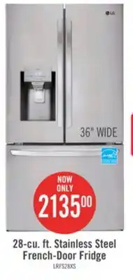 The Brick LG 36 28 Cu. Ft. French-Door Refrigerator - Smudge Proof Stainless Steel - LRFS28XBS offer