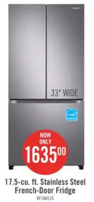 The Brick Samsung 33 17.5 Cu. Ft. Counter-Depth French-Door Refrigerator - Stainless Steel - RF18A5101SR/AA offer