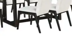 The Brick Alma 7pc Dining Set with Table & 6 Chairs, Trestle Base, 86W - Charcoal Black & White offer