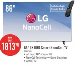 The Brick LG 85 Nanocell 4K UHD HDR10+ HGiG AI Picture Pro ThinQ 120Hz Smart TV (85NANO75UQA.ACC) offer