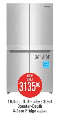 The Brick KitchenAid 36 19.4 Cu. Ft. French-Door Refrigerator - Stainless Steel - KRQC506MPS offer