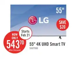 The Brick LG 55 4K UHD HDR10 Pro HGiG webOS Smart TV (55UT7000PUA) offer