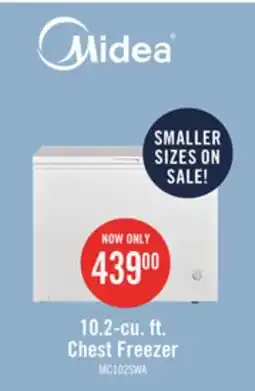 The Brick Midea 10.2 Cu. Ft. Chest Freezer MC102SWAR0RC1 offer