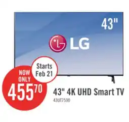 The Brick LG 43 4K UHD HDR10+ HGiG 60Hz webOS Smart TV (43UT7590PUA) offer