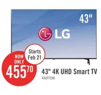 The Brick LG 43 4K UHD HDR10+ HGiG 60Hz webOS Smart TV (43UT7590PUA) offer