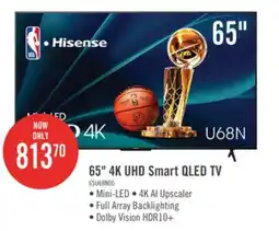 The Brick Hisense 65 QLED Mini LED 4K UHD HDR10+ Dolby Vision 60Hz Google Smart TV (65U68N) offer