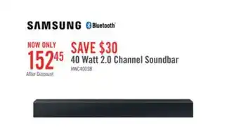 The Brick SAMSUNG 2.0 CH Dolby Digital 2.0 DTS 2.0 Soundbar with Built-In Subwoofer (HW-C400/ZC) offer