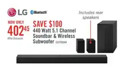 The Brick LG 5.1 CH Bluetooth Dolby Digital Soundbar with Rear Speakers and Wireless Subwoofer (S60TR.ACANLLK) offer