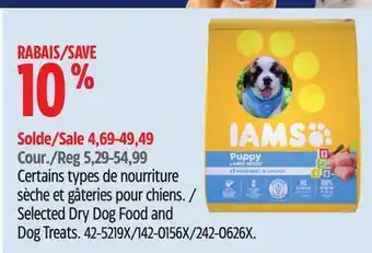 Canadian Tire IAMS Selected Dry Dog Food and offer