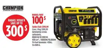 Canadian Tire Champion Power Equipment 8000W/10,000W Tri-Fuel Generator offer